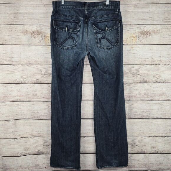 Men's Rock & Republic Grady Relaxed Straight Leg Denim Jeans Size 33 Dark Wash - Picture 6 of 9